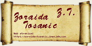 Zoraida Tošanić vizit kartica